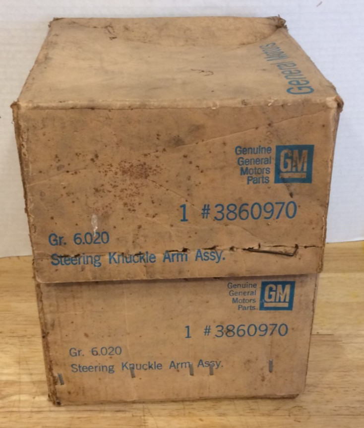 PAIR OF NOS GM #3860970 STEERING KNUCKLES, 1964-70 CHEVY/GMC C10 1/2 TON 2WD PAIR OF NOS GM #3860970 STEERING KNUCKLES, 1964-70 CHEVY/GMC C10 1/2 TON 2WD