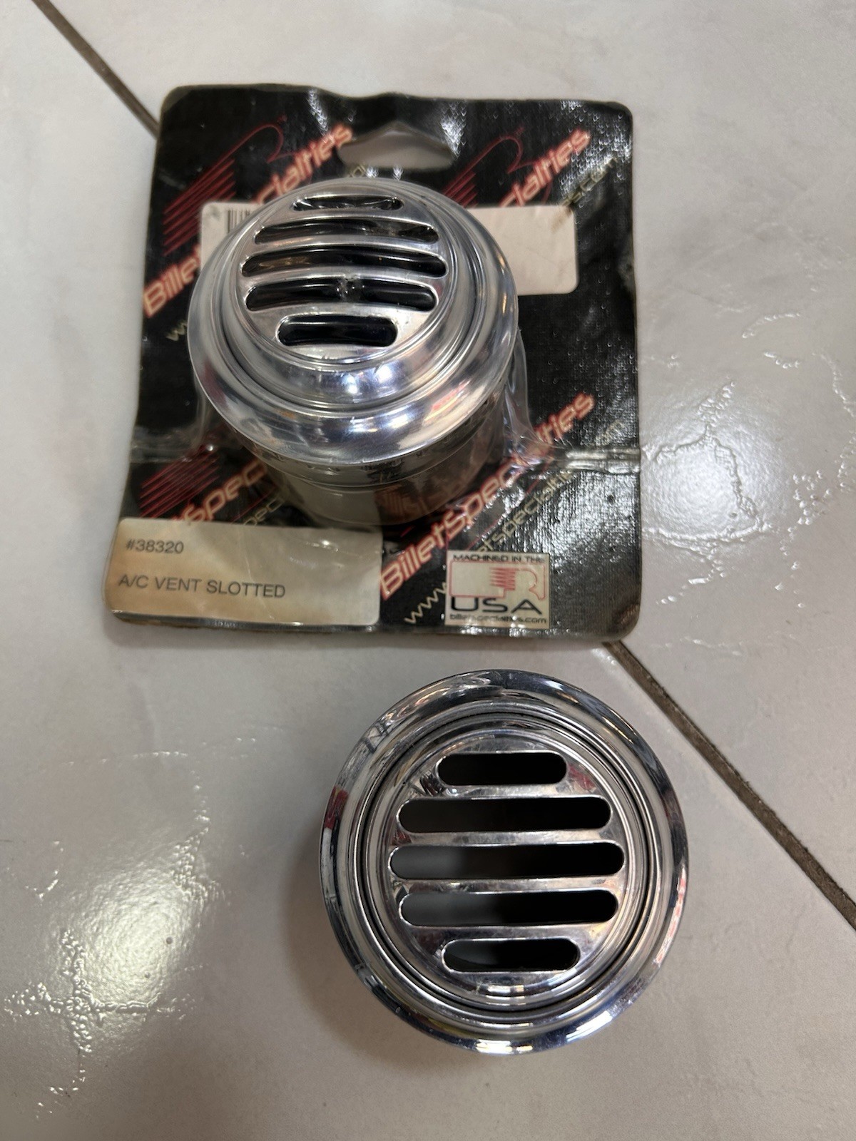 BILLET SPECIALTIES 38320 Slotted Aluminum Fits A/C Vent With Polished (Pair)