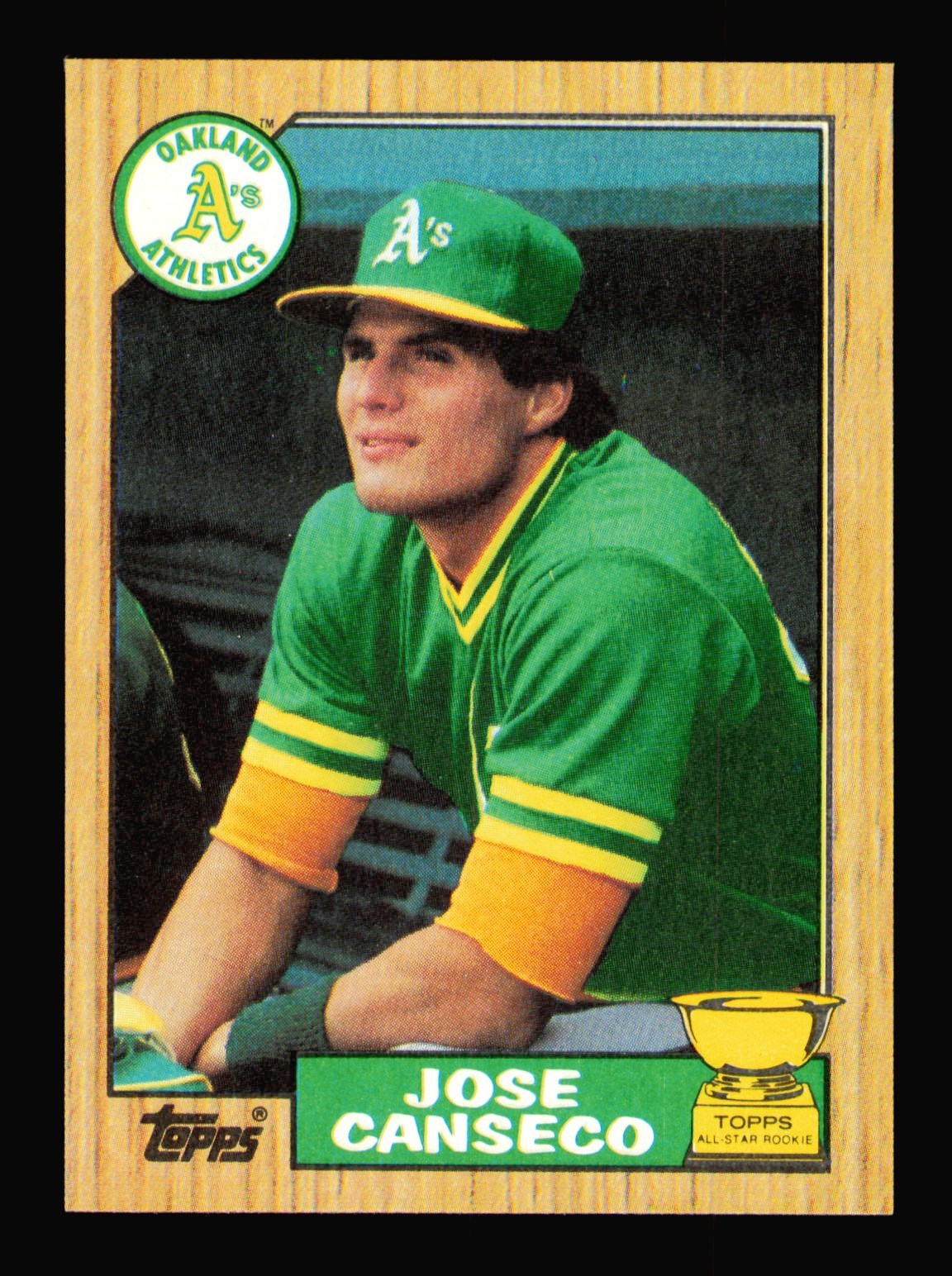 1987 Topps #620 Jose Canseco GOLD ROOKIE CUP
