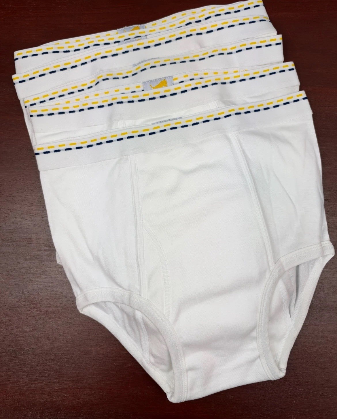 Vintage Tiger Mens 36-38 Briefs Underwear White Cotton Double Seat 5 Pack Vintage Tiger Mens 36-38 Briefs Underwear White Cotton Double Seat 5 Pack