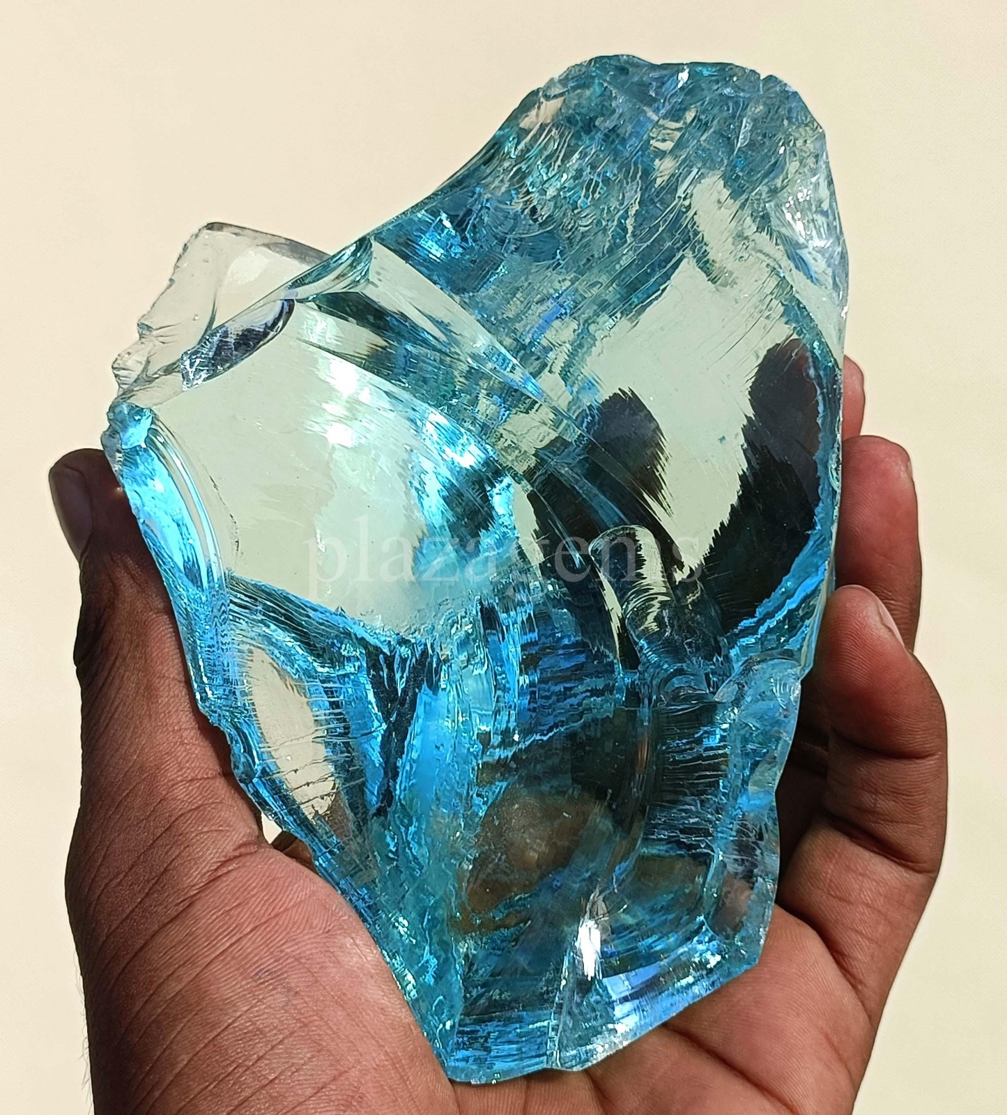 EGL 3094 Ct Natural Aquamarine Rough Transparent Uncut Gemstone 130X94 MM \