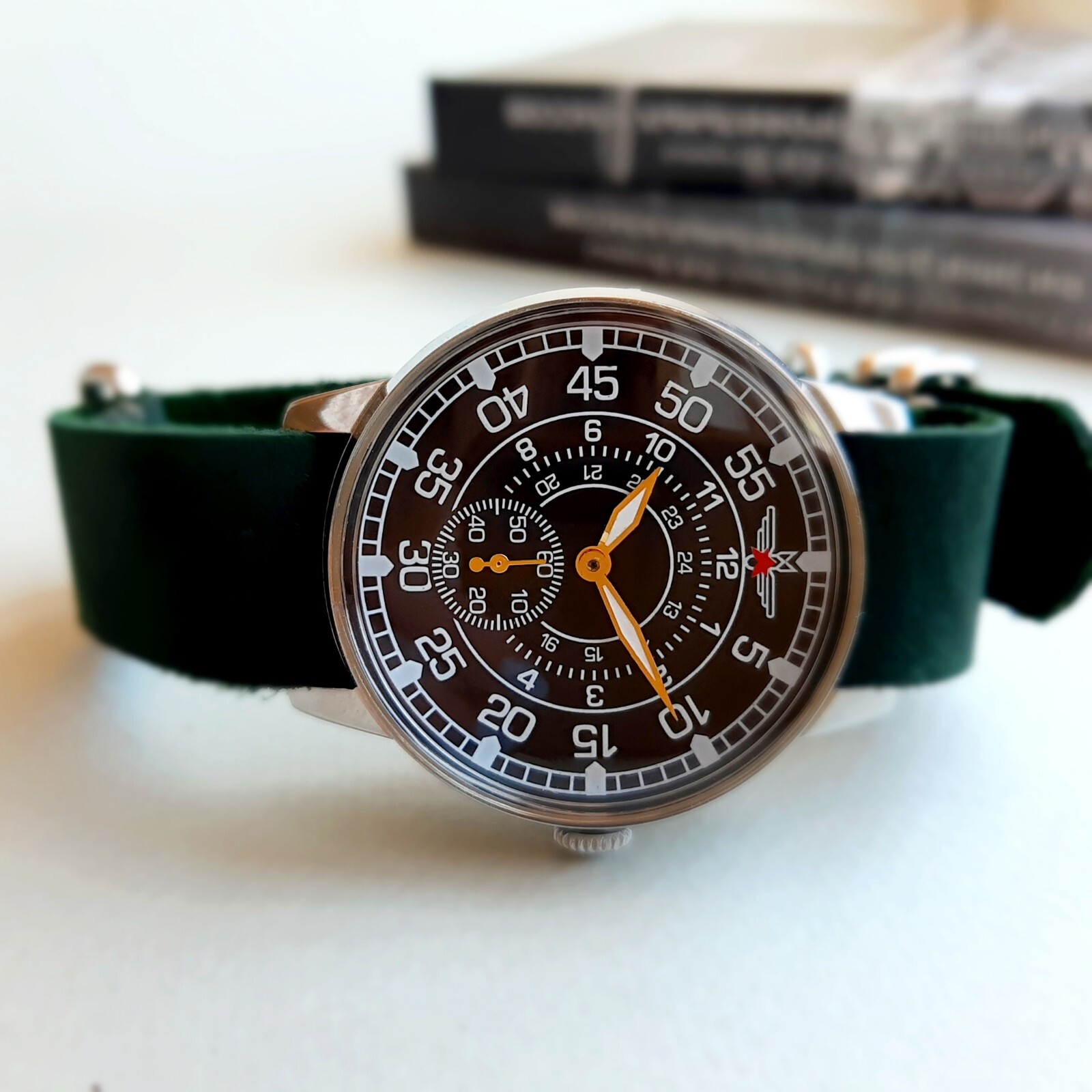 Mechanical watch POBEDA Aviator, military watch, men\'s vintage wrist watch