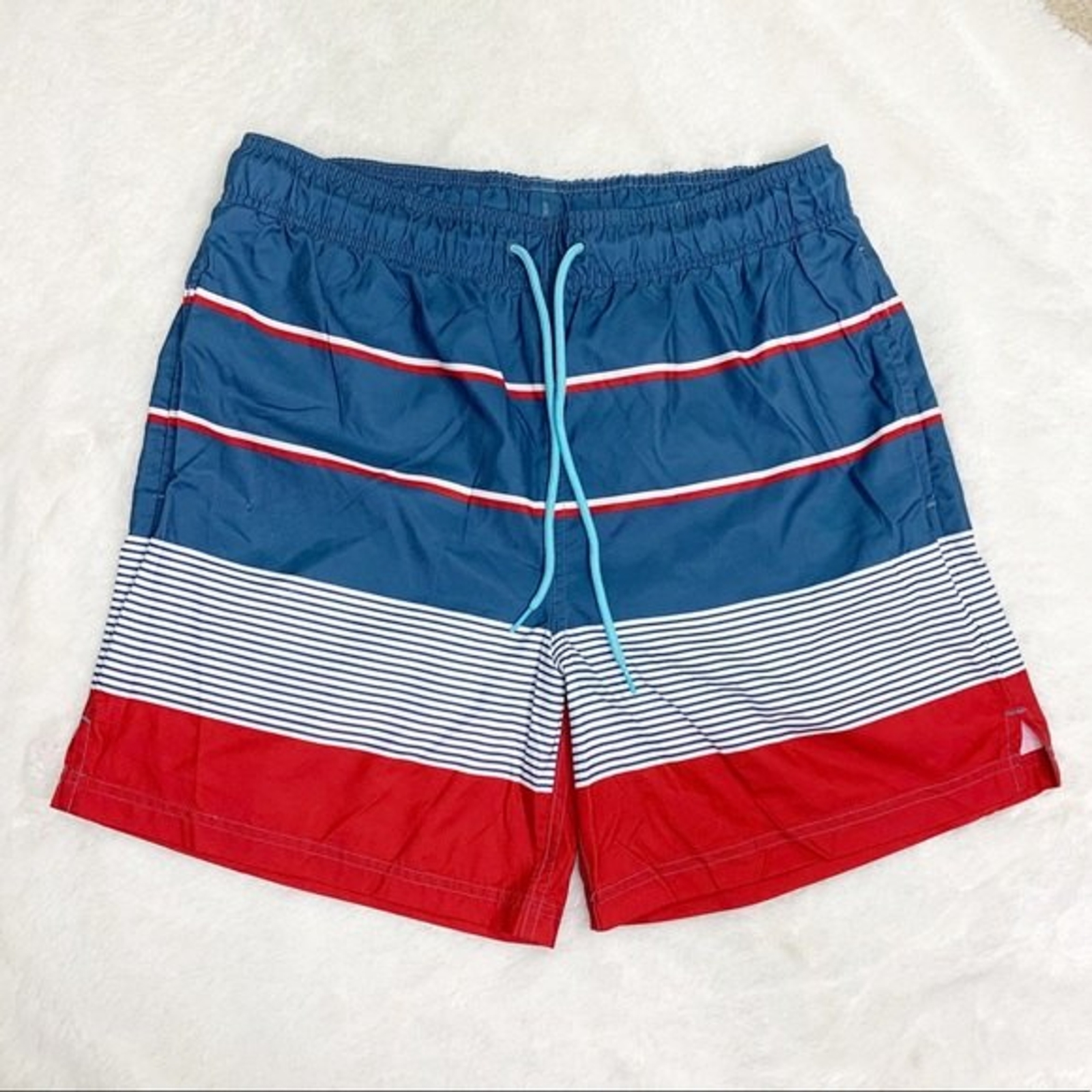 NWOT Jake Austin Red White Blue Colorblock Swim Trunks 6\ NWOT Jake Austin Red White Blue Colorblock Swim Trunks 6\