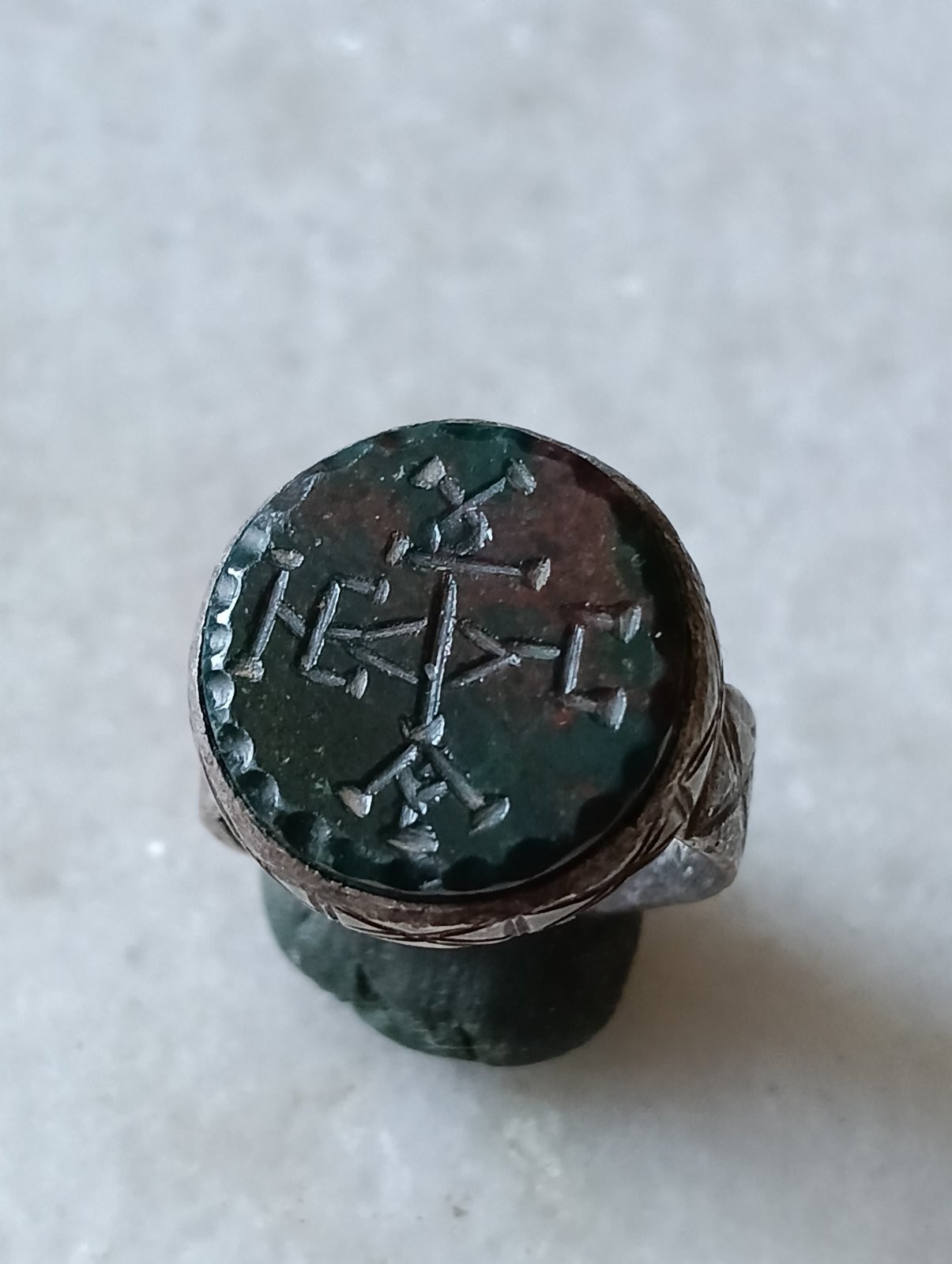 Rare Antique Late Medieval,Occult Signet Silver Ring With Bloodstone US- 6,0 Rare Antique Late Medieval,Occult Signet Silver Ring With Bloodstone US- 6,0