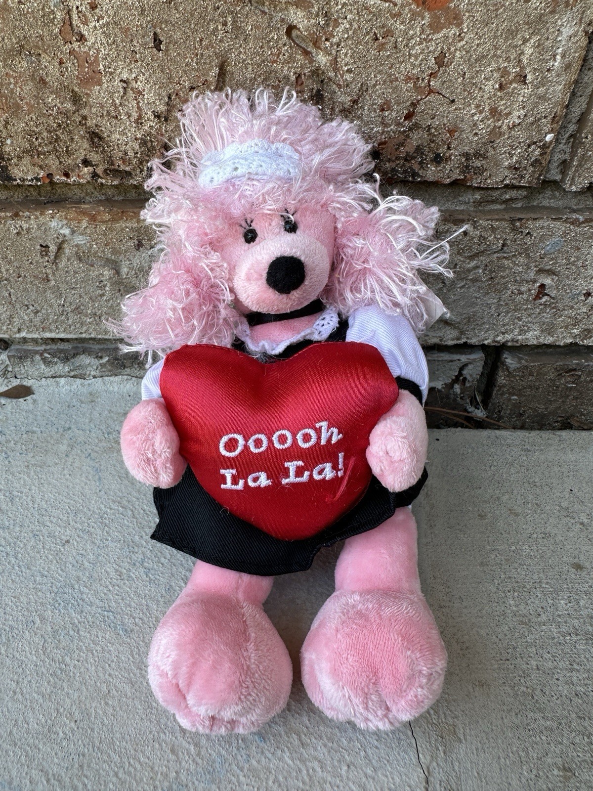 Rare Gund Pink Poodle Adora Valentine’s Day Plush 8” Oooh La La Red Heart