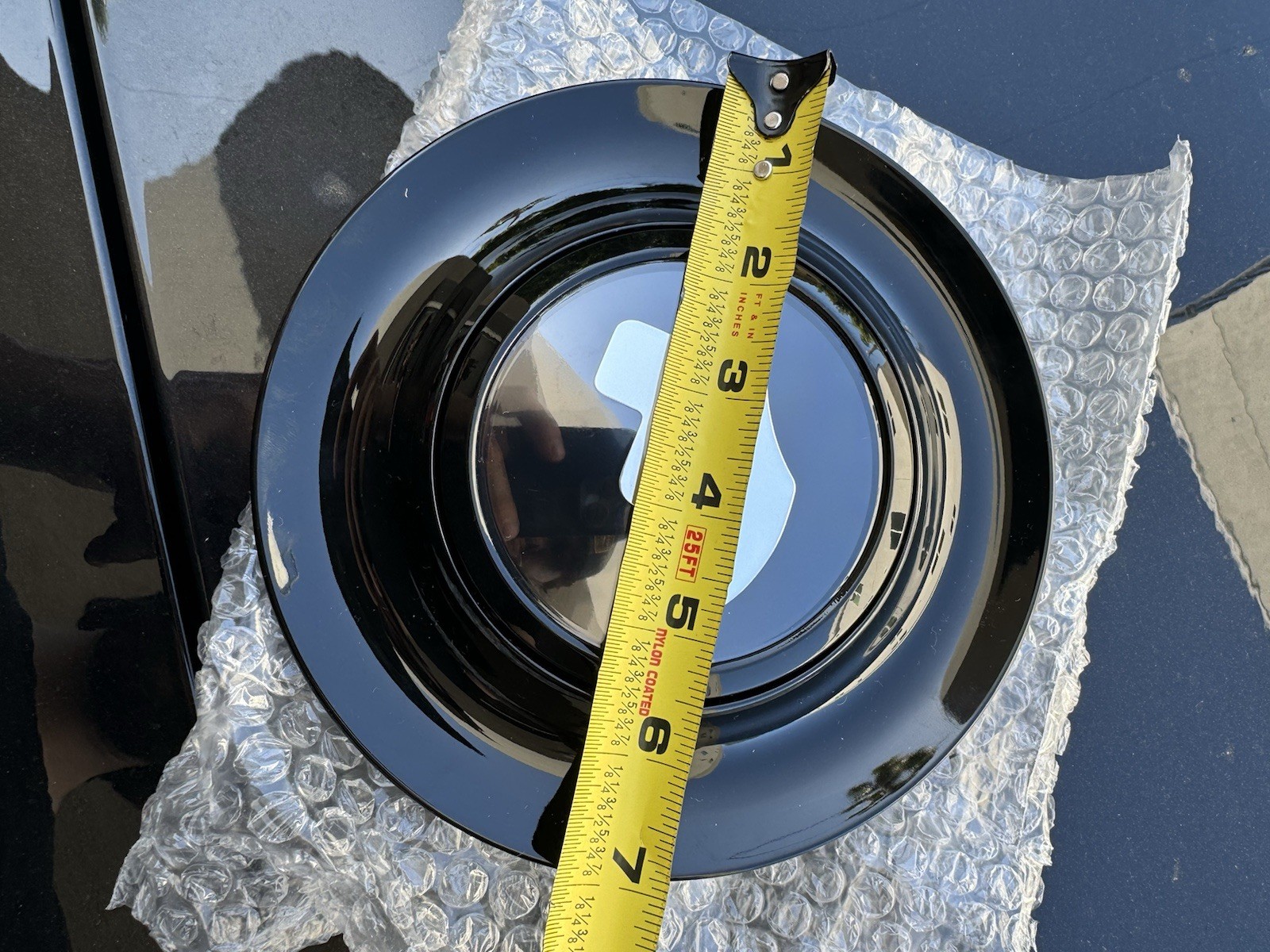 4PC Black Chrome Floating Center Caps 7.2