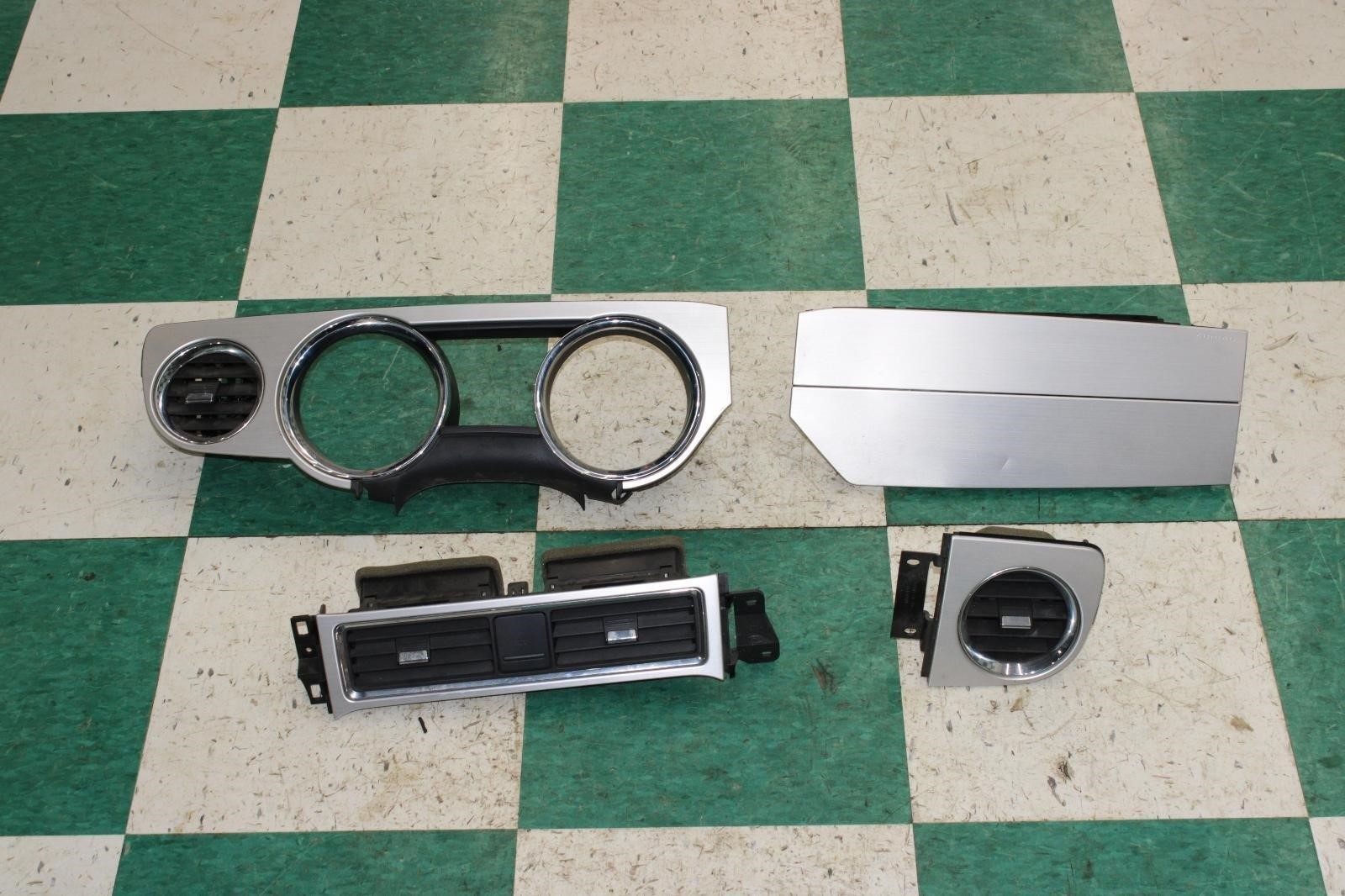 11-14 Mustang Note Brushed Alloy LH RH Dash Vent Cluster Trim Bezel Set 4x OEM