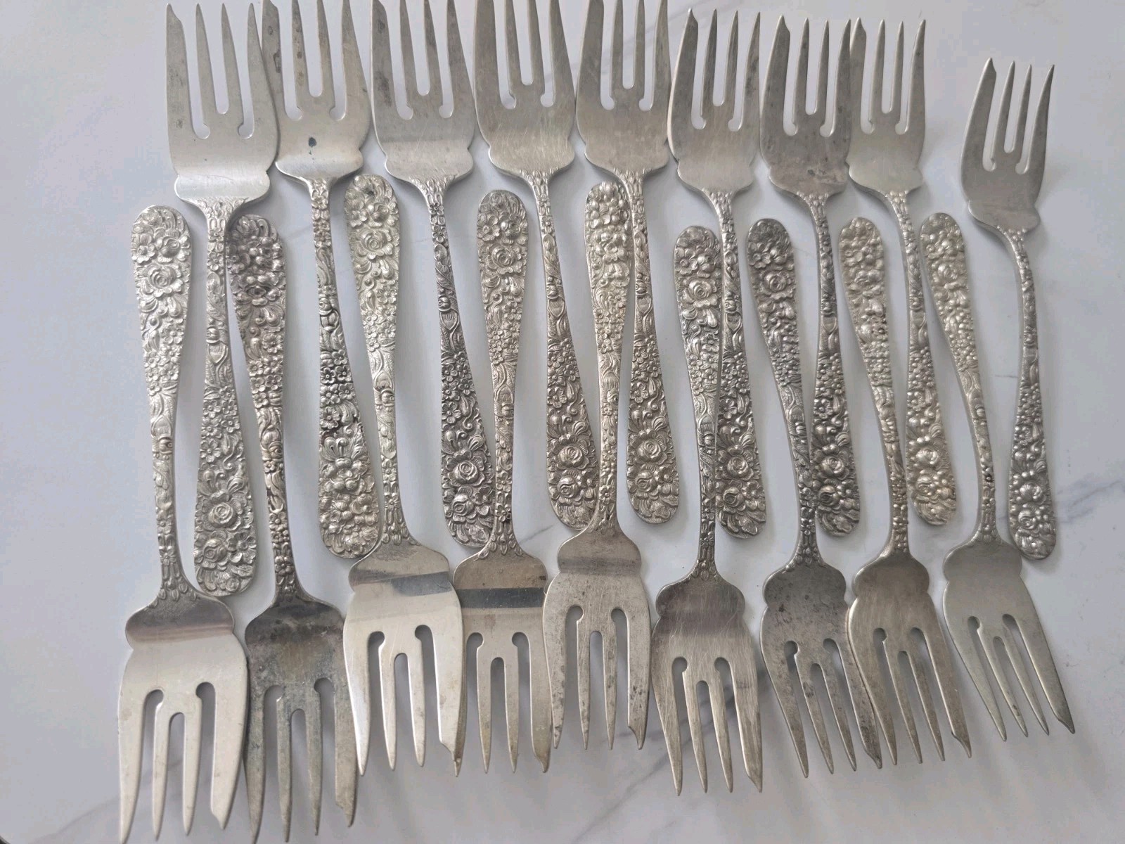 1 sterling silver Stieff Rose approx 6 Inch Salad Or Pastry Fork 1 sterling silver Stieff Rose approx 6 Inch Salad Or Pastry Fork