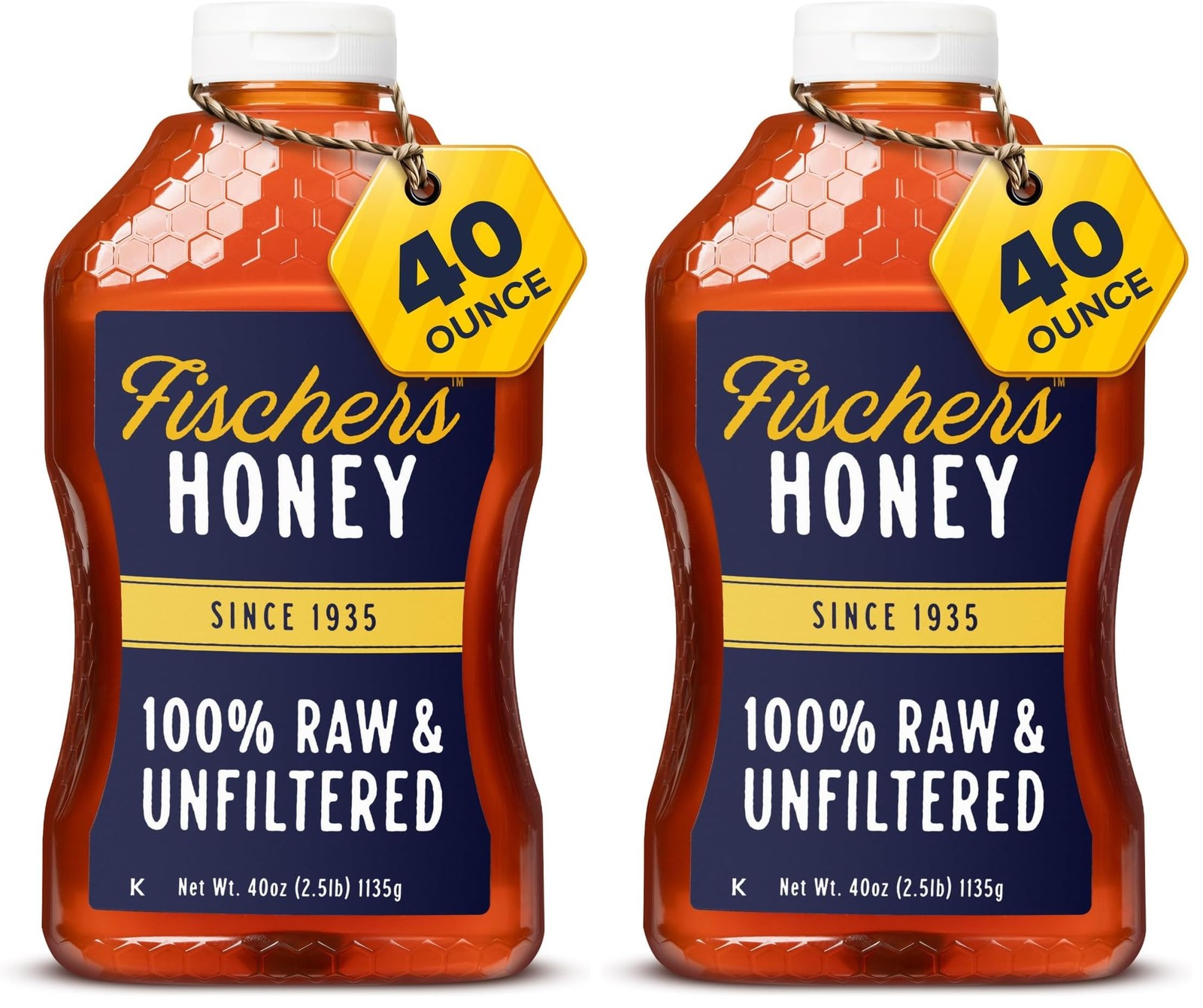 Fischer’s 100% Pure, Raw & Unfiltered Honey – 40 Ounce (Pack of 2) Fischer’s 100% Pure, Raw & Unfiltered Honey – 40 Ounce (Pack of 2)