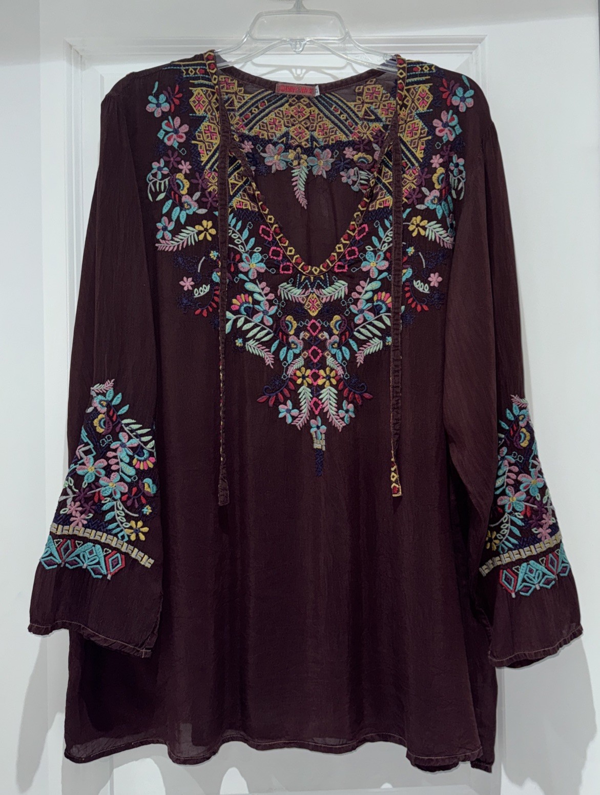 🍁Stunning Johnny Was 2X Sheesoh Embroidered Tunic Top EUC