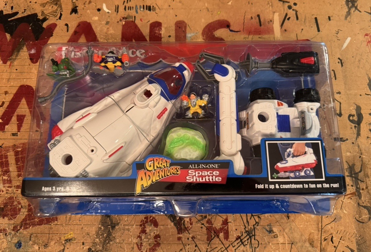 RARE VTG Fisher Price Space Shuttle 77111 Great Adventures All-In-One Play-Set