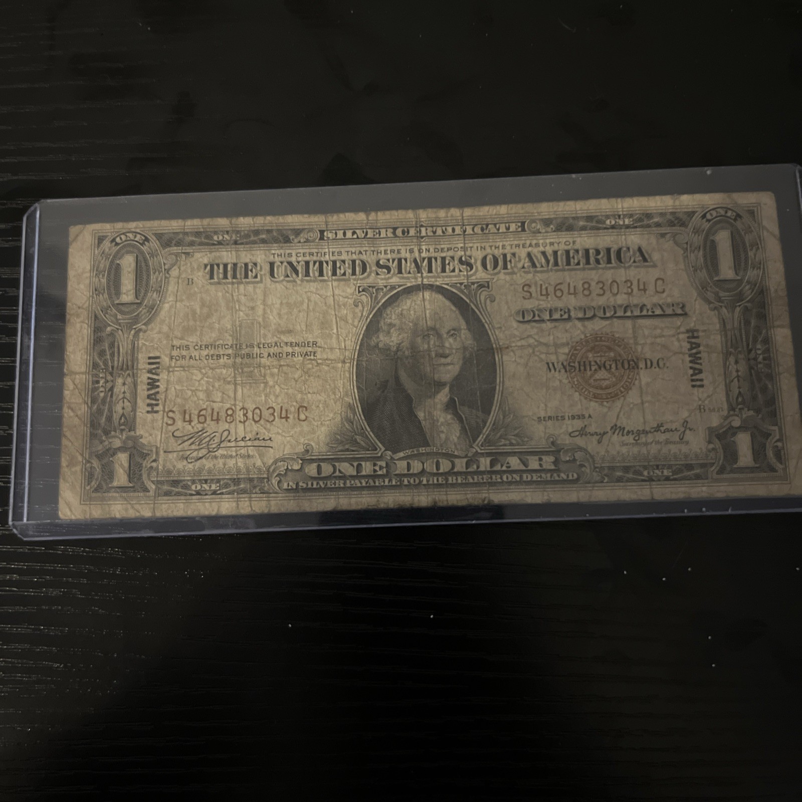 1935 a Hawaiian Silver Certificate $1 Paper Currency Rough Condition