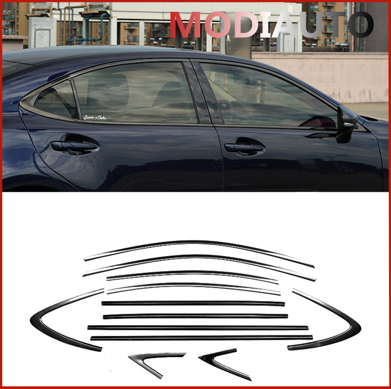 For LEXUS ES250 ES300 ES350h 2013-18 Window Frame Strip Cover Black Titanium For LEXUS ES250 ES300 ES350h 2013-18 Window Frame Strip Cover Black Titanium