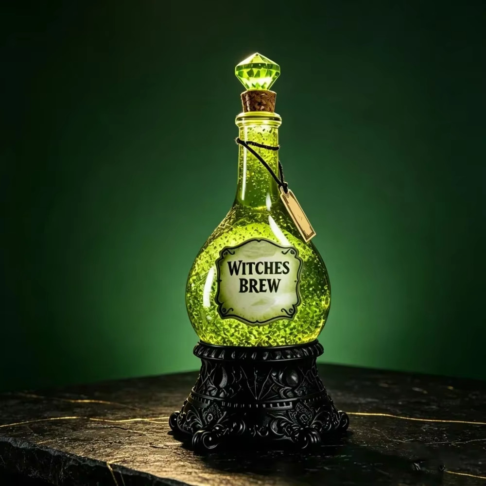 Witches' Brew Potion Bottle Glitter Globe LED Halloween Decor Witches' Brew Potion Bottle Glitter Globe LED Halloween Decor