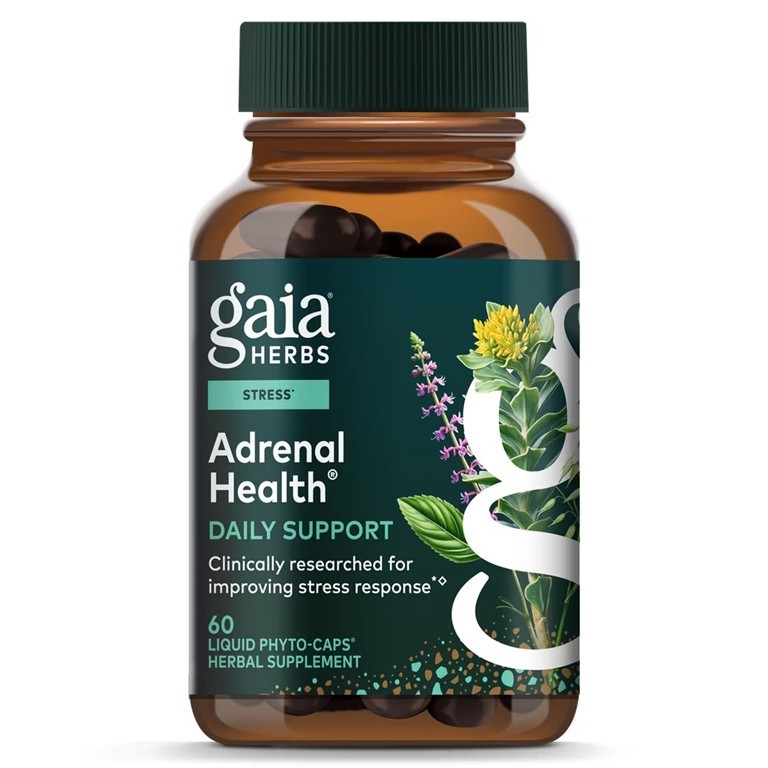 Gaia Herbs Adrenal Health Daily Support 60 Vegan Capsules