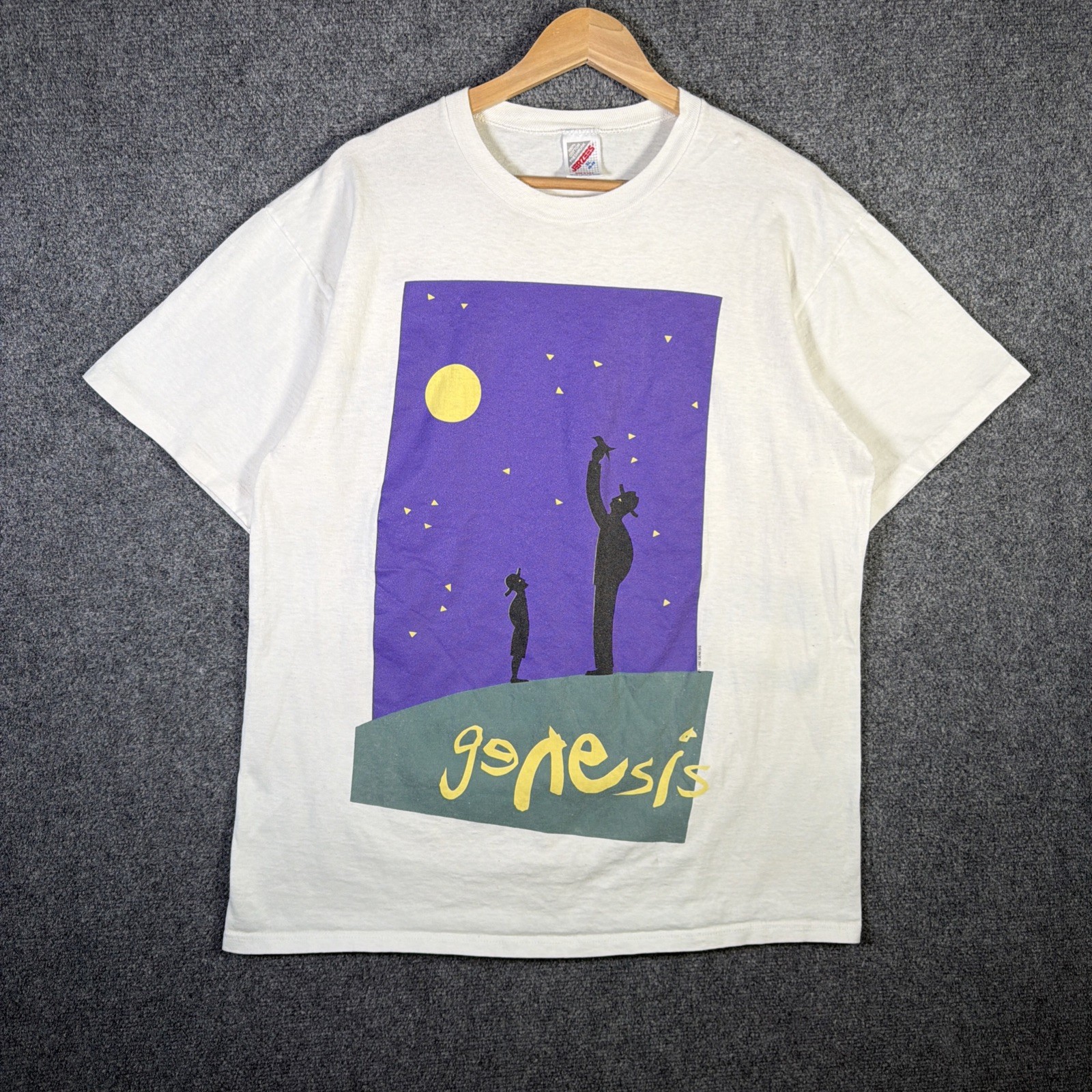 Vintage Genesis Shirt XL White 90s 1992 Tour Abstract Fractal Band Tee Tour Vintage Genesis Shirt XL White 90s 1992 Tour Abstract Fractal Band Tee Tour