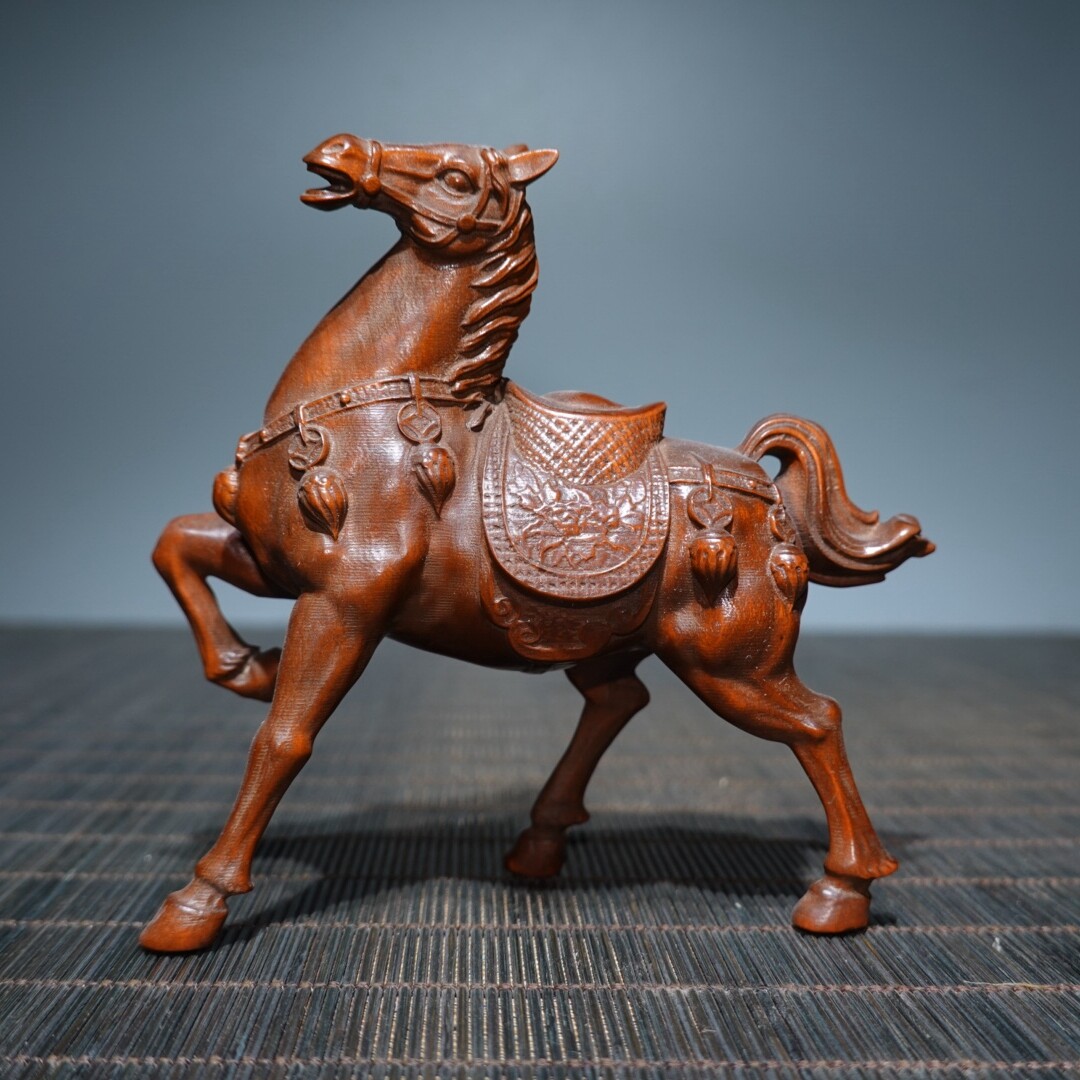Chinese Vintage Boxwood Carved Horse Statue Collection Sculpture Nice Art Work Chinese Vintage Boxwood Carved Horse Statue Collection Sculpture Nice Art Work