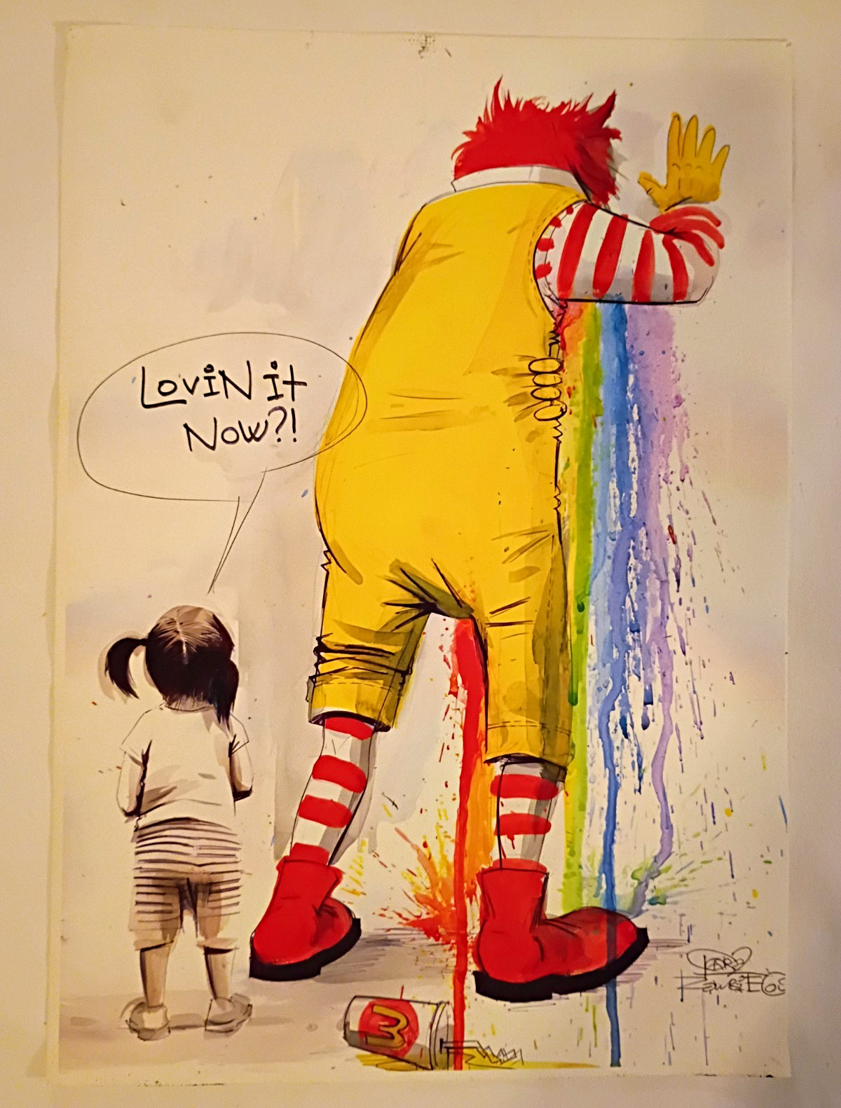 18in Canvas Laura Zombie Ronald McDonald Lovin\' it Now? Cartoon Clown Art Print 18in Canvas Laura Zombie Ronald McDonald Lovin\' it Now? Cartoon Clown Art Print