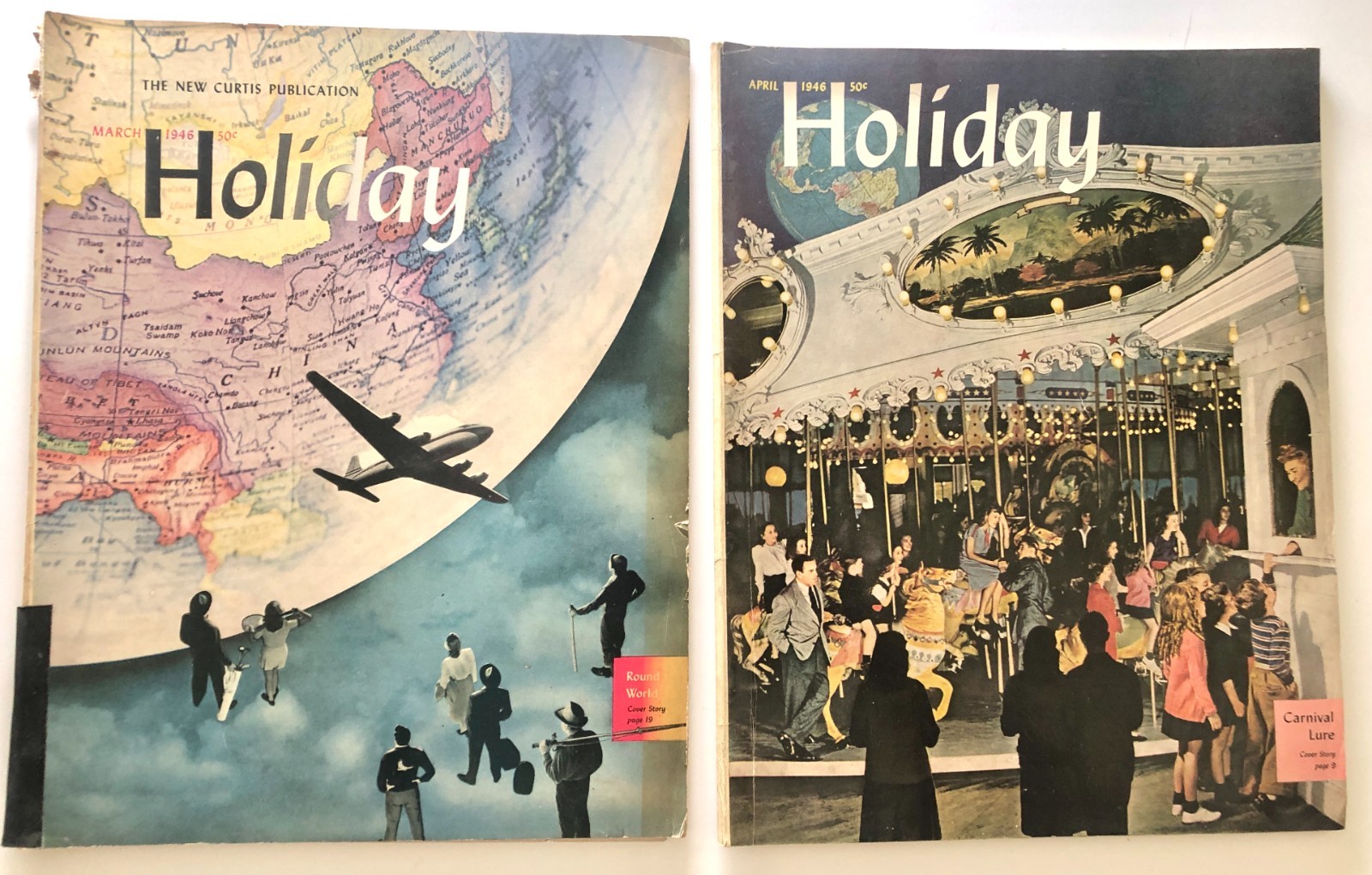 VINTAGE  1947 HOLIDAY MAGAZINE VOL 1 NUMBER 1 AND 2 MARCH AND APRIL 1947