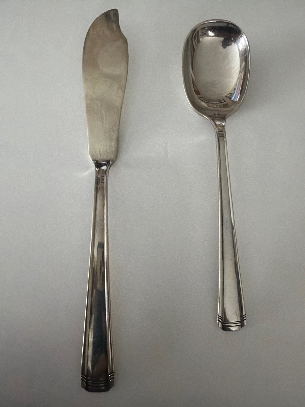Vintage Westmoreland John & Priscilla Solid Sterling Sugar Spoon & Knife Set 71g