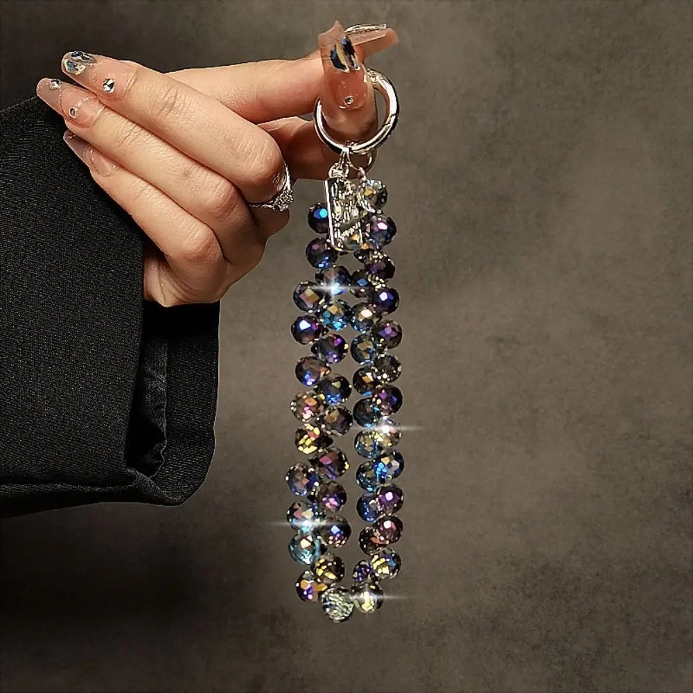 Luxury Crystal Bead Phone Wrist Strap Sparkling Charm Lanyard for Phone Case