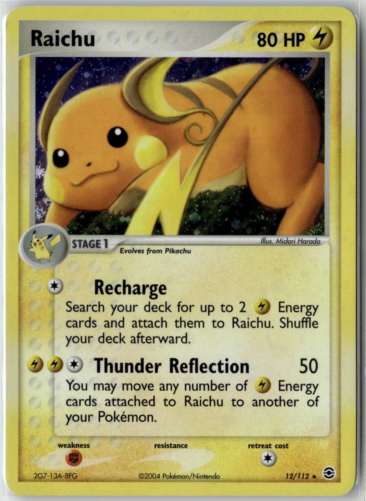 Raichu Holo Rare EX FireRed & LeafGreen 12/112 NM Raichu Holo Rare EX FireRed & LeafGreen 12/112 NM