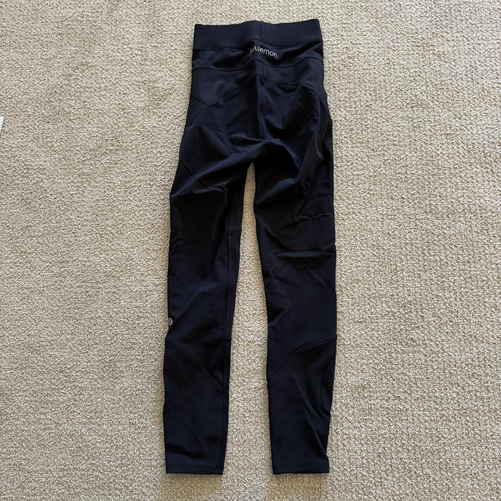 Lululemon Leggings Womens 2XS Black Compression Ribbed High Rise Yoga Running