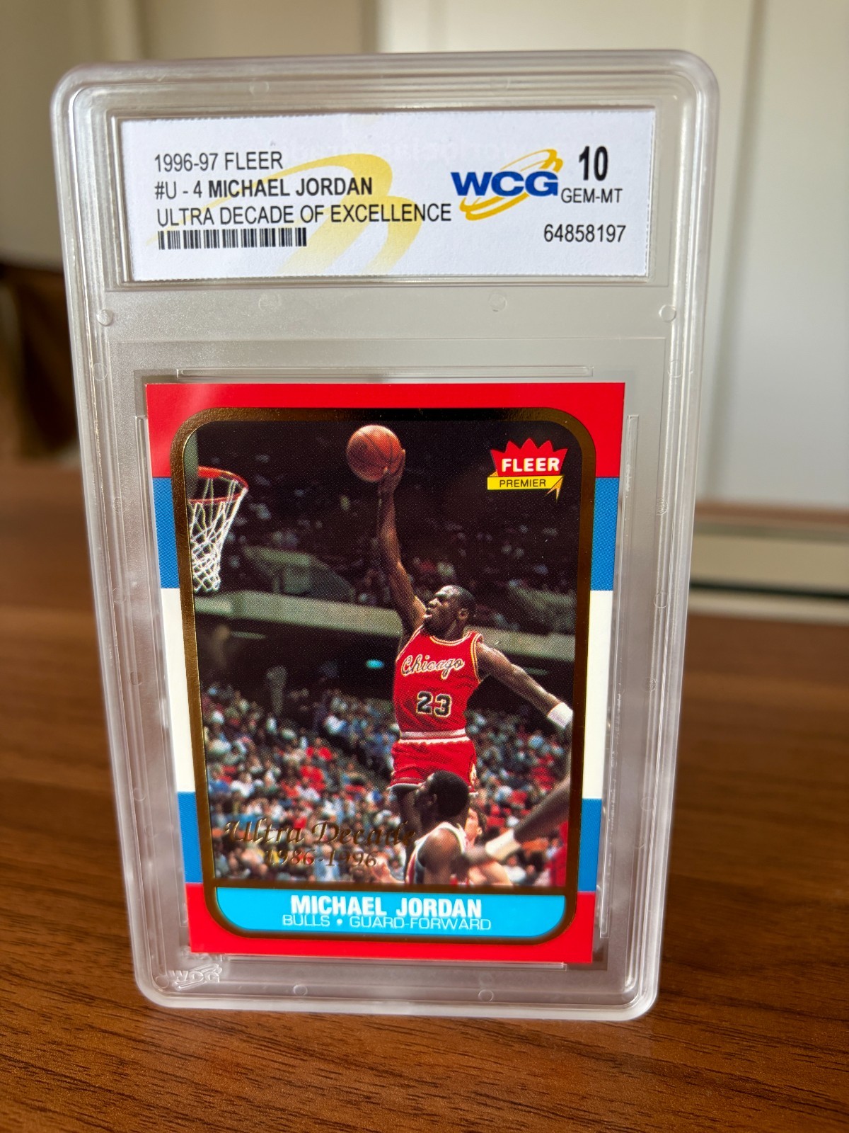 1996-97 Fleer Michael Jordan Ultra Decade Of Excellence Rookie #U-4 GEM-MT 10 1996-97 Fleer Michael Jordan Ultra Decade Of Excellence Rookie #U-4 GEM-MT 10