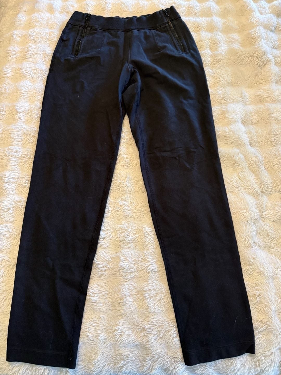 Lululemon Athletica Pants Size 6 Black Zipper Pockets Cotton Blend Lululemon Athletica Pants Size 6 Black Zipper Pockets Cotton Blend