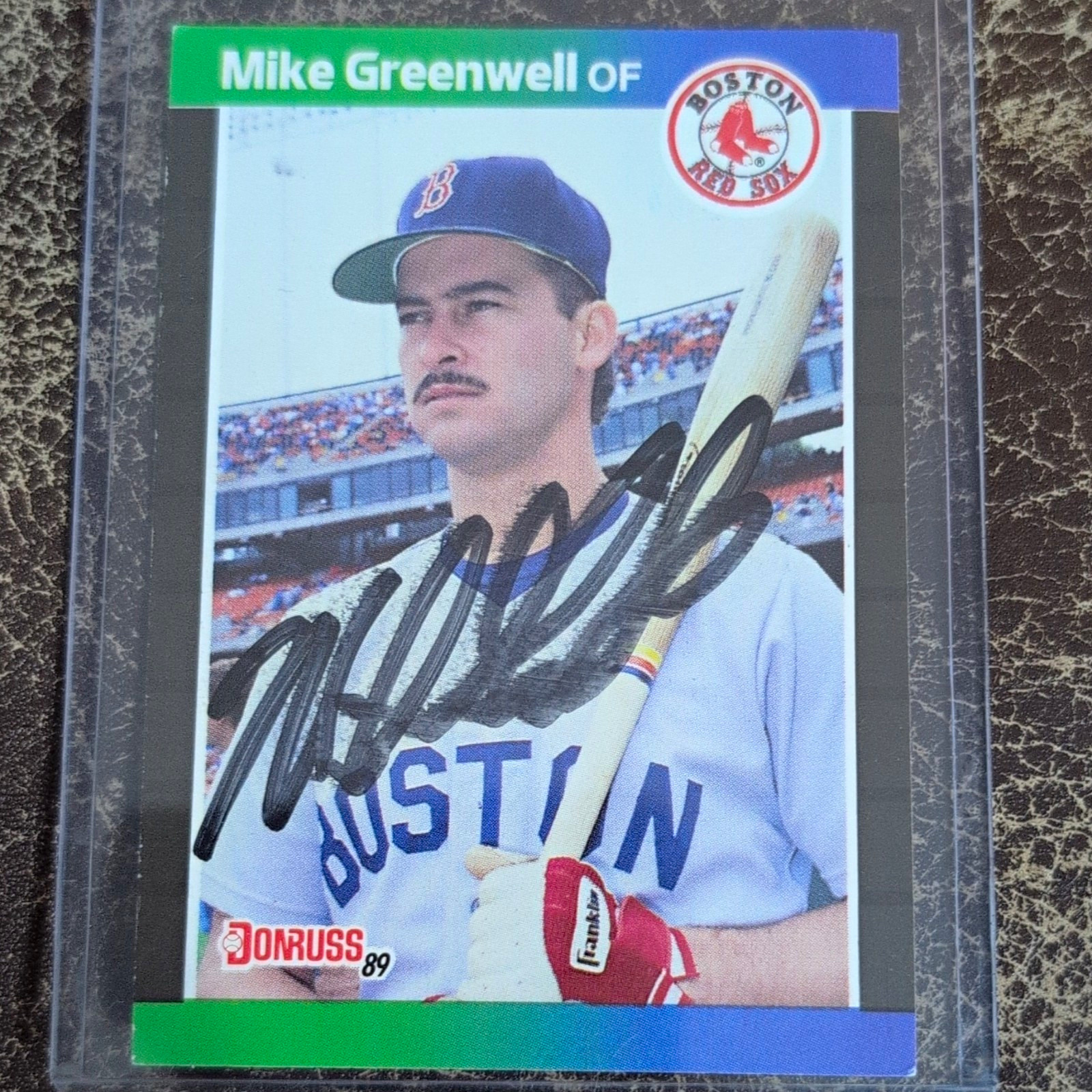 Donruss 1989 - Mike Greenwell Boston Red Sox #186 Autographed Signed Donruss 1989 - Mike Greenwell Boston Red Sox #186 Autographed Signed