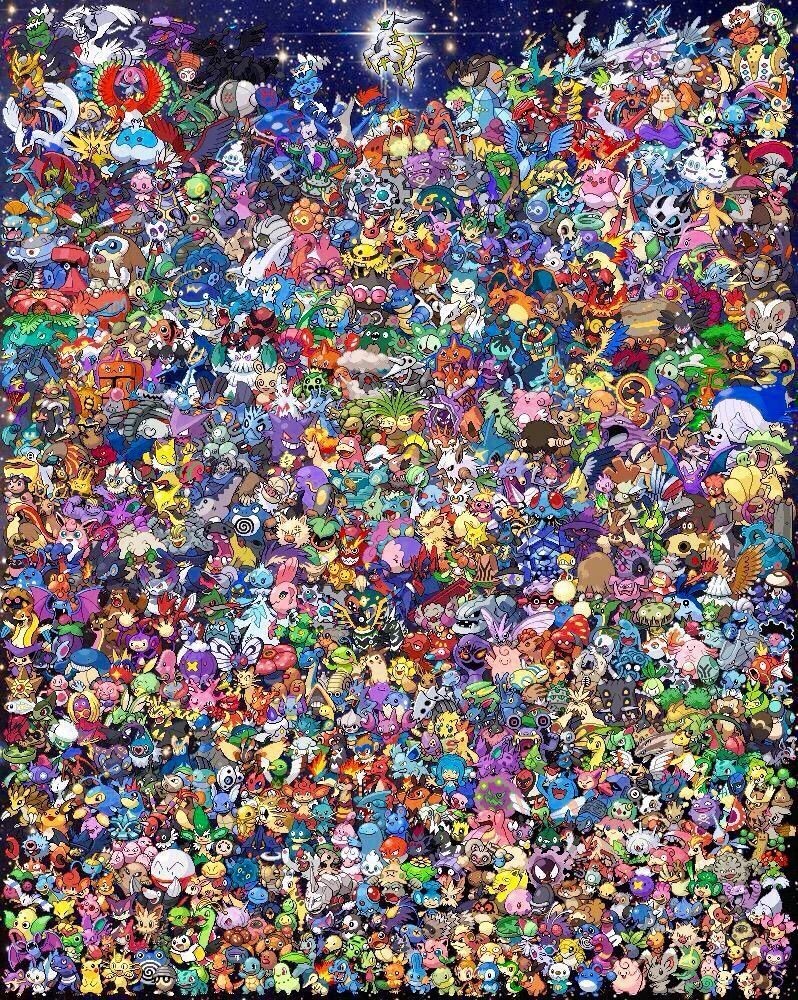 Ultimate Pokémon Character Collage Anime Game Poster
