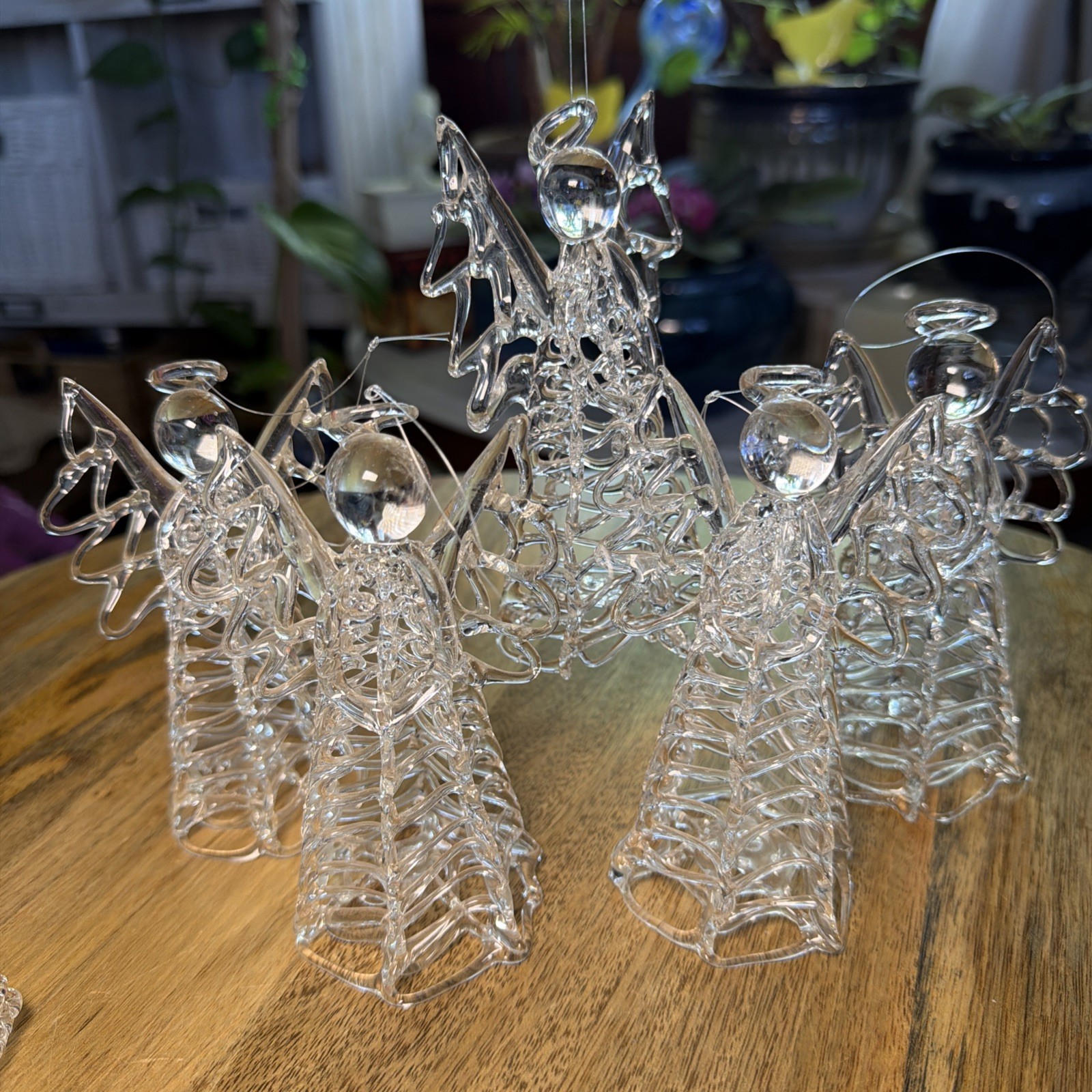 5 Vtg Hand Spun 5” Angel Christmas Tree Ornaments 5 Vtg Hand Spun 5” Angel Christmas Tree Ornaments