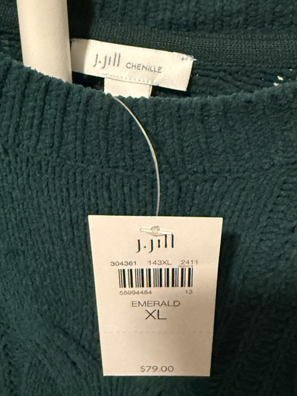NWT J Jill Chenille Cable Knit Crew Neck Pullover Sweater Tunic XL Green NWT J Jill Chenille Cable Knit Crew Neck Pullover Sweater Tunic XL Green
