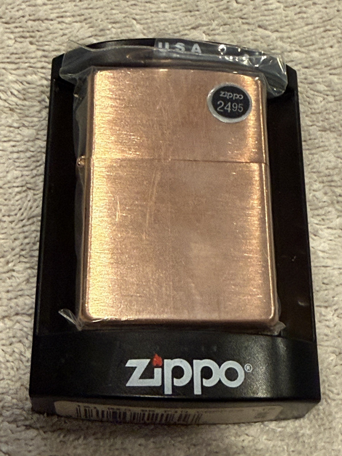 RARE ZIPPO 2008 SOLID BRUSHED COPPER ZIPPO LIGHTER IN PLASTIC NEW IN BOX RARE ZIPPO 2008 SOLID BRUSHED COPPER ZIPPO LIGHTER IN PLASTIC NEW IN BOX