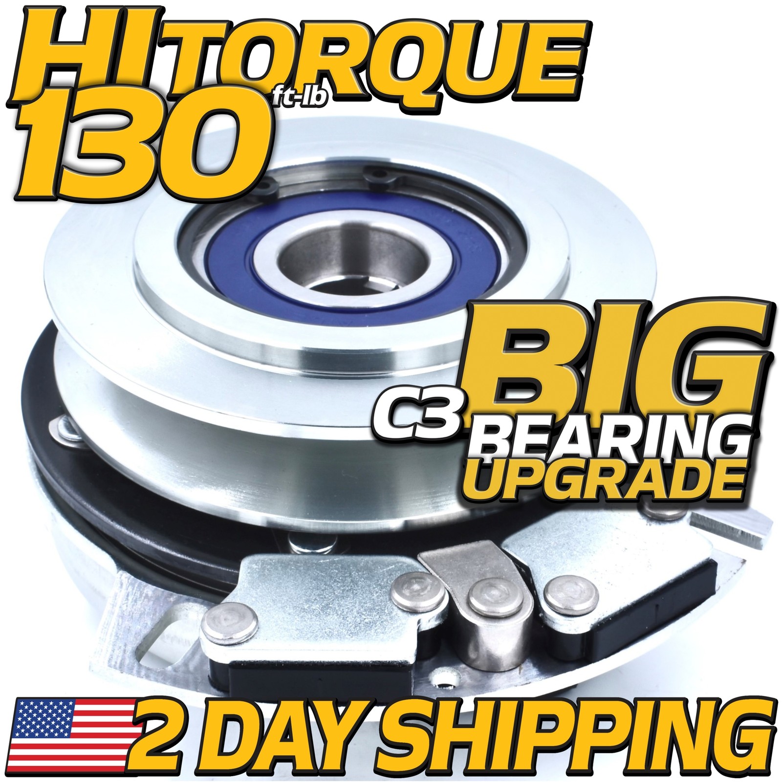 HiTorq 130ftlb BIGBearing PTO Clutch AM138730 for John Deere Z425 Z435 Z445 Z465 HiTorq 130ftlb BIGBearing PTO Clutch AM138730 for John Deere Z425 Z435 Z445 Z465