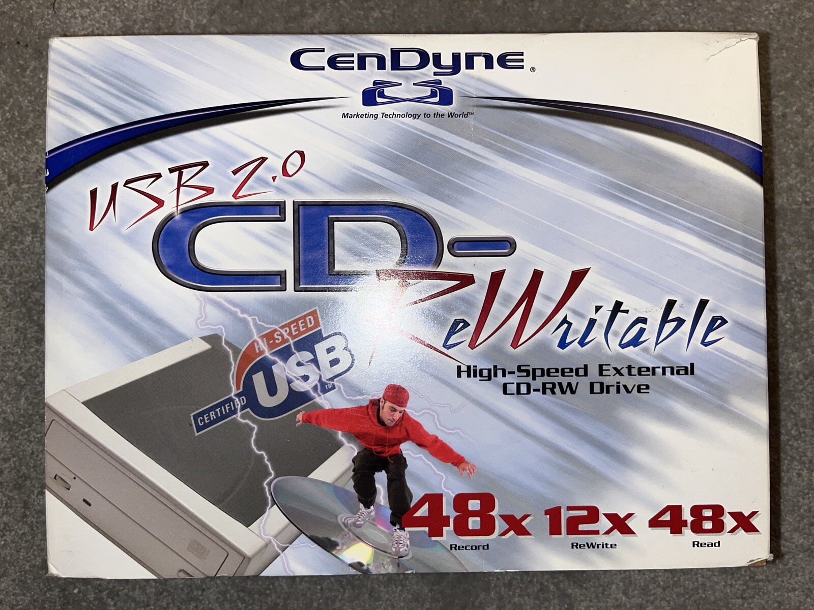 2002 CenDyne External CD Drive USB 2.0 CD-RW - Used, Mint Condition, Box Damage
