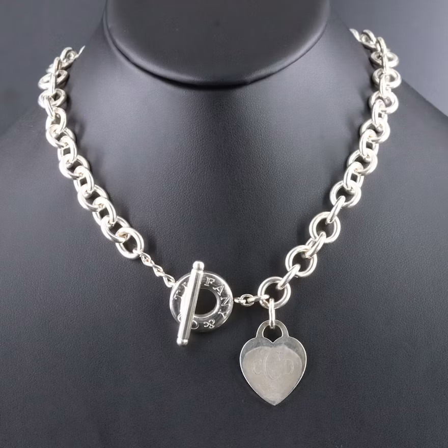 Tiffany & Co. Sterling Heart/Toggle necklace (74.9 grams) Tiffany & Co. Sterling Heart/Toggle necklace (74.9 grams)