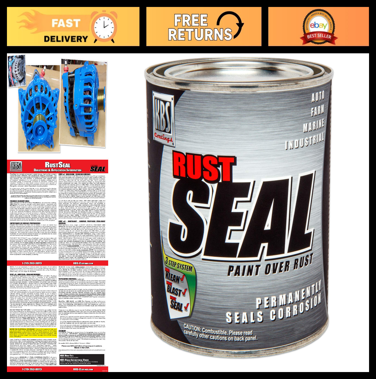 1 Gallon Safety Blue RustSeal - Durable Rust Protection, Easy Application, Fast 1 Gallon Safety Blue RustSeal - Durable Rust Protection, Easy Application, Fast