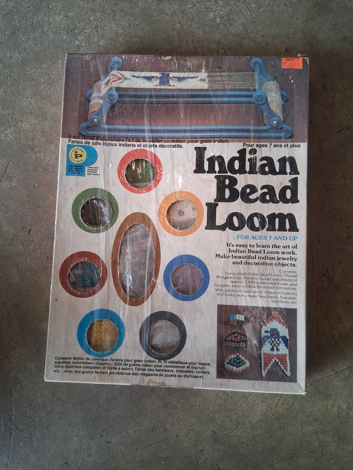 Vintage Indian Bead Weaving Loom, Thead Wire,for Rings, Needle, ILLustrated Inst Vintage Indian Bead Weaving Loom, Thead Wire,for Rings, Needle, ILLustrated Inst