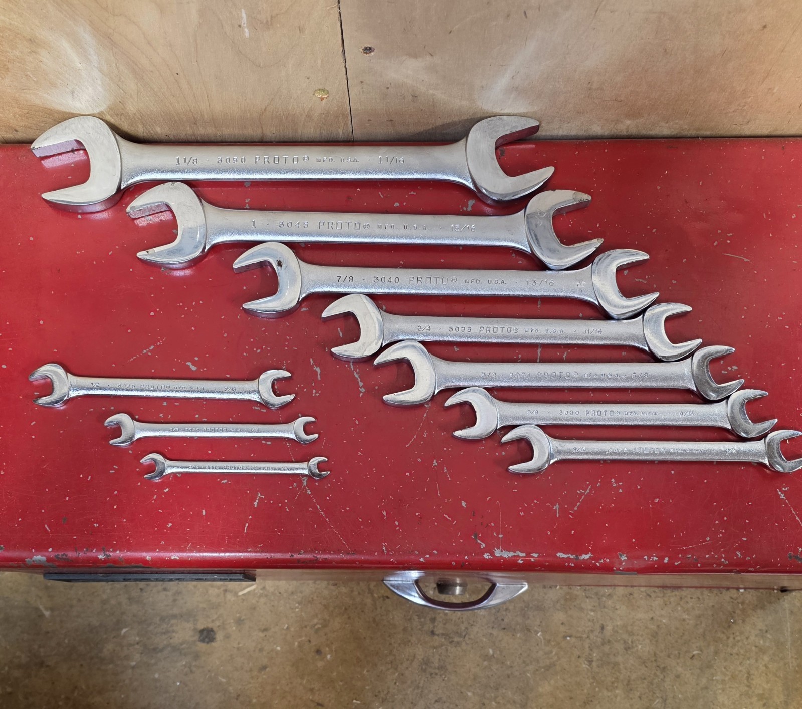 Proto Professional SAE 10pc Double Open End Wrench Set 5/16\ Proto Professional SAE 10pc Double Open End Wrench Set 5/16\