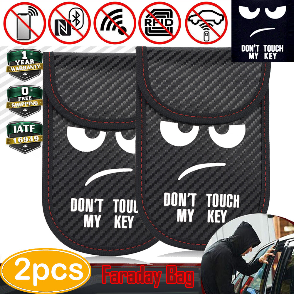 2X Car Key Signal Blocker Case Faraday Cage Fob Pouch Keyless RFID Shielding Bag