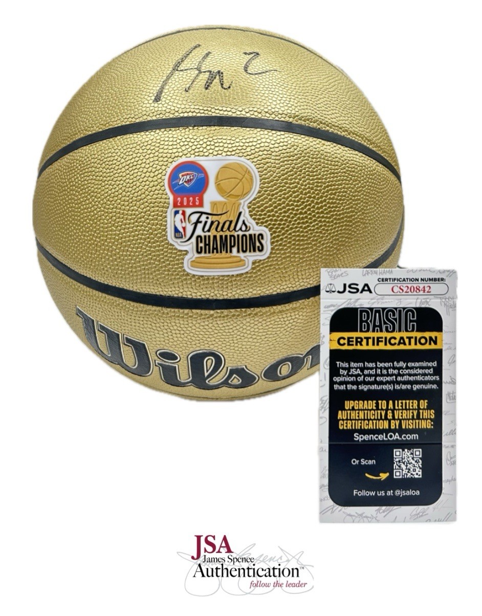 Shai Gilgeous Alexander Signed 2025 NBA Finals Champions Thunder Ball JSA COA