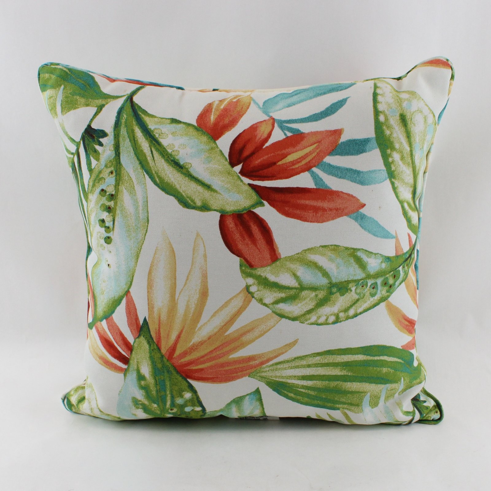 Liberty Shady Palm Tropical Floral Square Throw Pillows Set of 2 #05492
