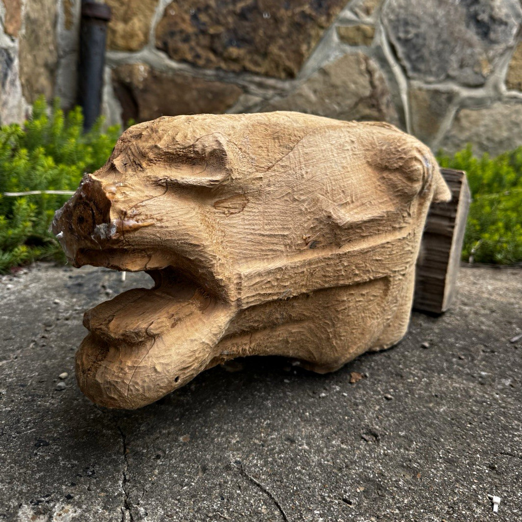 Antique Hand-Carved Wood Carousel Horse Fragment (circa late 19th century)
