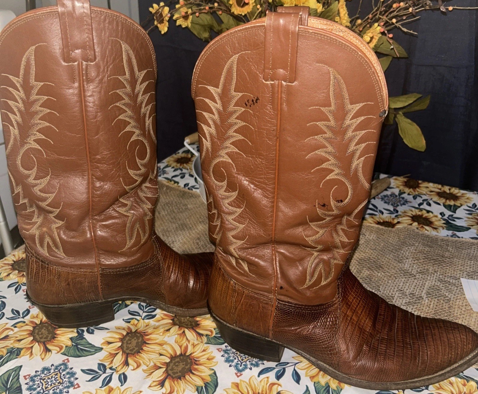 Vintage Nocona Mens Smooth Lizard Boots 10.5 D USA Brown Cowboy 70158 ~ Seconds Vintage Nocona Mens Smooth Lizard Boots 10.5 D USA Brown Cowboy 70158 ~ Seconds