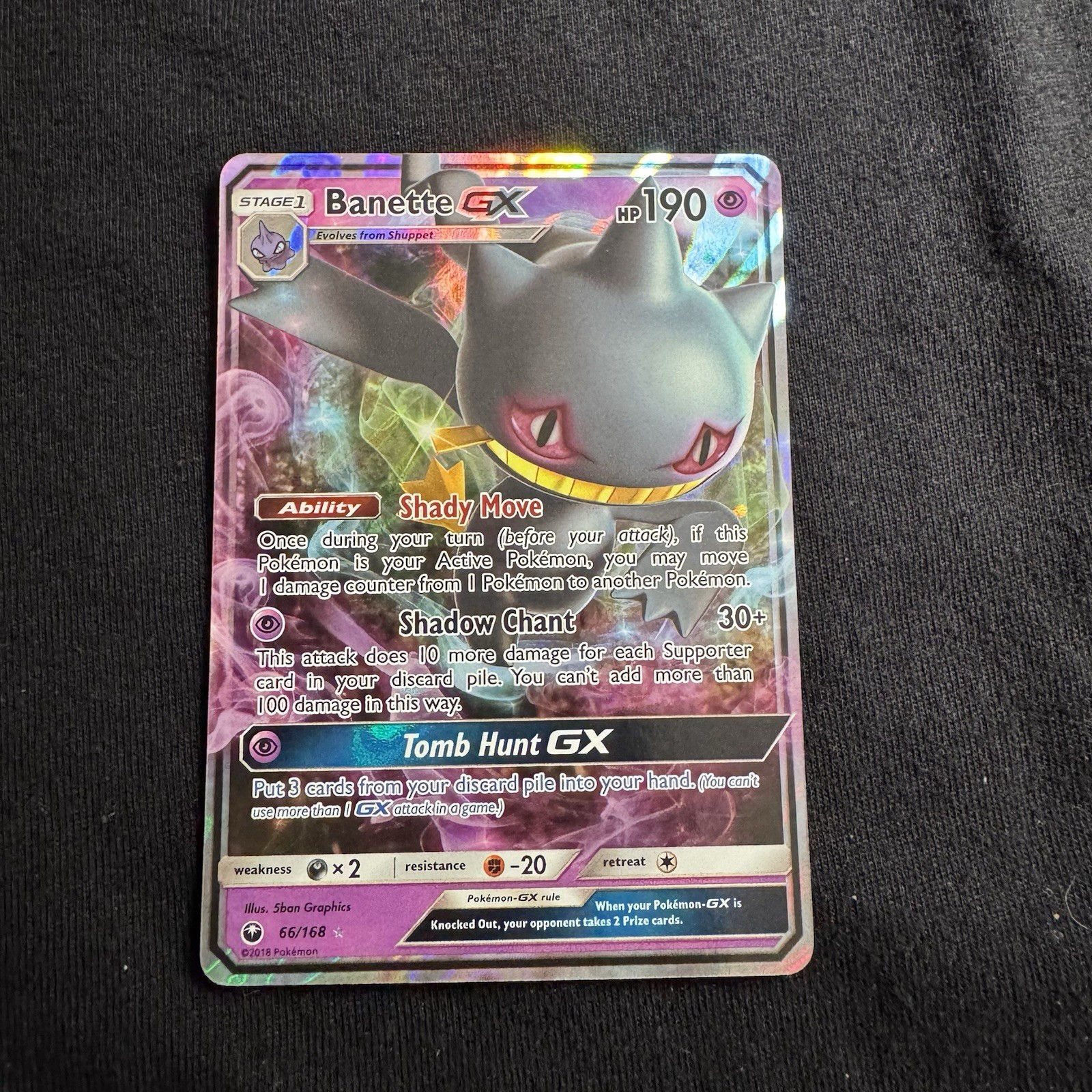 Banette GX 66/168 Sm-Celestial Storm Holo NM Banette GX 66/168 Sm-Celestial Storm Holo NM