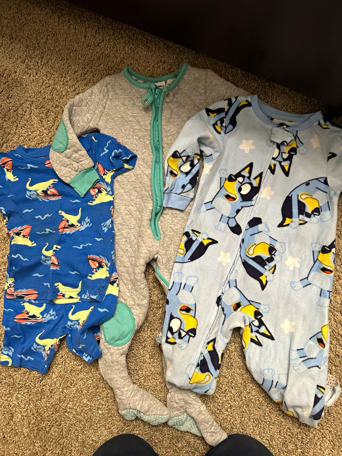 Bluey Baby Boy Footed Sleeper Pajamas Lot 12-18 Months 100% Cotton Animal Print Bluey Baby Boy Footed Sleeper Pajamas Lot 12-18 Months 100% Cotton Animal Print