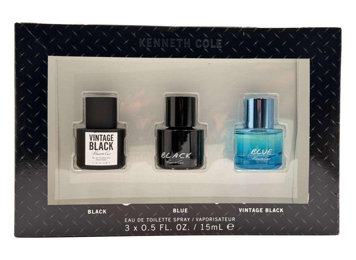 Kenneth Cole Cologne 0.5 oz / 15 ml EDT Sp 3pc Men-Black+Vintage Black+Blue