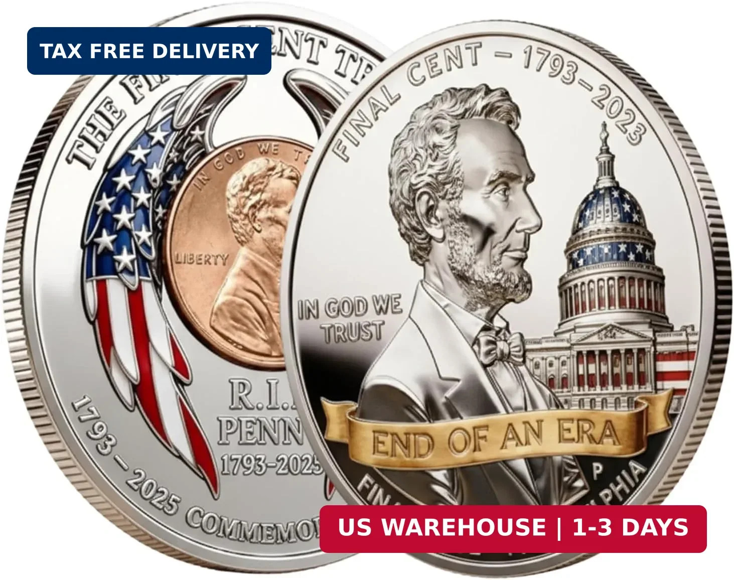 2025 Final Cent Tribute Coin - Last Penny Commemorative Challenge Coin 3D Engrav