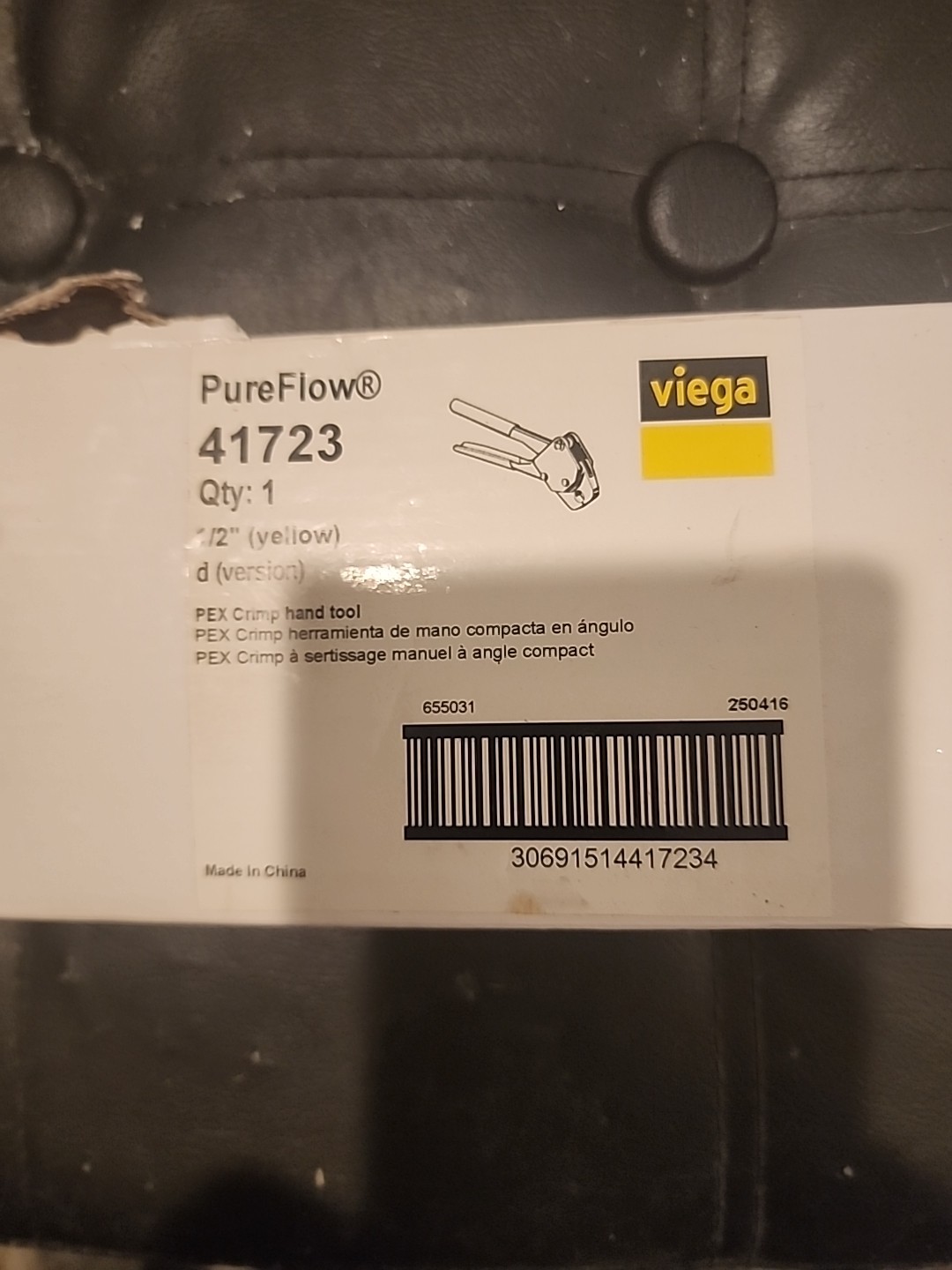 Viega Pure Flow 41723 1/2 Inch Pex Crimp Hand Tool New In Box Viega Pure Flow 41723 1/2 Inch Pex Crimp Hand Tool New In Box